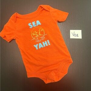 ⭐️4/$5.00⭐️ George 6-12m Orange Onesie - Sea Yah!